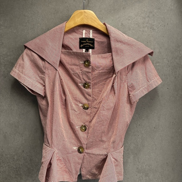 Vivienne Westwood Red and White Striped Blouse - Picture 1 of 5